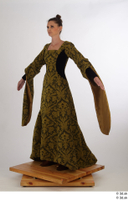  Photos Woman in Historical Dress 26 16th century Historical Clothing a poses whole body yellow dress 0002.jpg